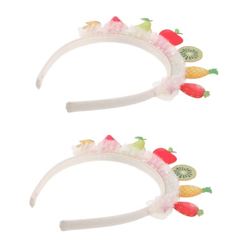 PartyKindom Haarreif Fruchtmotiv Mesh Spitze Party Haarband Süßes Kreatives Accessoire für Alltag und Kostümveranstaltungen von PartyKindom