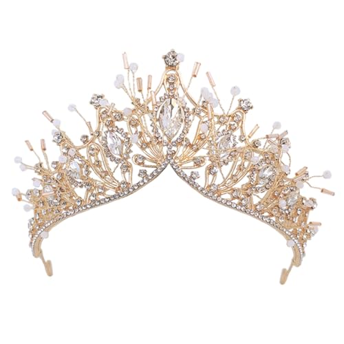 PartyKindom Haarreif Krone Gold mit Strasssteinen Barock Stil Haarschmuck für Hochzeit Geburtstag Party und Bühnenauftritt Handgefertigtes Accessoire für Mädchen Einzigartiges PartyKindom Haarreif Krone Gold mit Strasssteinen Barock Stil Haarschmuck für Hochzeit Geburtstag Party und Bühnenauftritt Handgefertigtes Accessoire für Mädchen Einzigartiges von PartyKindom