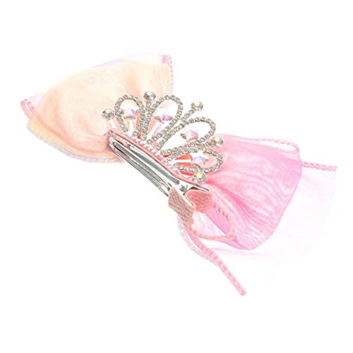 PartyKindom Haarschleifen Krone Form Haarspangen Glitzernd Leicht Haltbar für Mädchen Junge Mädchen Alltag Festlich Rosa Farbverlauf von PartyKindom
