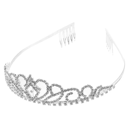 PartyKindom Haarschmuck Geburtstags Tiara mit Strasssteinen Leichtes Metall Diadem für Mädchen Süße Krone für Bühnenauftritte Party Cosplay und Festliche Anlässe von PartyKindom