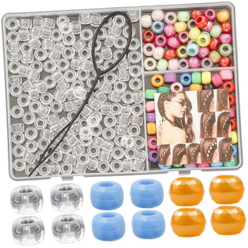 PartyKindom Haarschmuck Zöpfe Bunte Acryl Haarperlen Dreadlocks Schmuck DIY Haarverlängerungsringe für Mädchen Party Hochzeit Festival Zubehör von PartyKindom