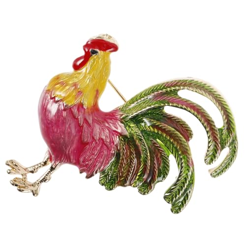 PartyKindom Hahn Brosche Anstecknadel für Frauen Süße Metallbrosche Dekorative Kragennadel für Kleidung und Taschen für Anzüge und Schals Vintage Tiermotiv von PartyKindom