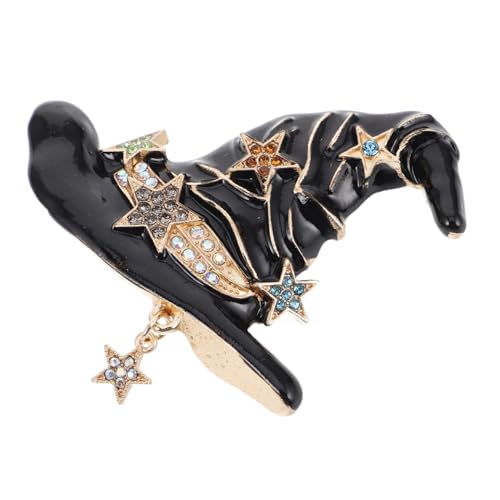 PartyKindom Halloween Brosche Hexenhut aus Metalllegierung mit Funkelnden Strasssteinen Vielseitiger Anstecker für Kostüme Pullover Schals und Rucksäcke Auffälliges Schmuckaccessoire für PartyKindom Halloween Brosche Hexenhut aus Metalllegierung mit Funkelnden Strasssteinen Vielseitiger Anstecker für Kostüme Pullover Schals und Rucksäcke Auffälliges Schmuckaccessoire für von PartyKindom