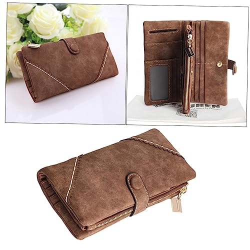 PartyKindom Hand Zipper Buckle Geldbörse mit Design für Damen Praktische Multi Funktion Geldtasche Kaffee Farbe für Aufbewahrung von Geld und Karten von PartyKindom