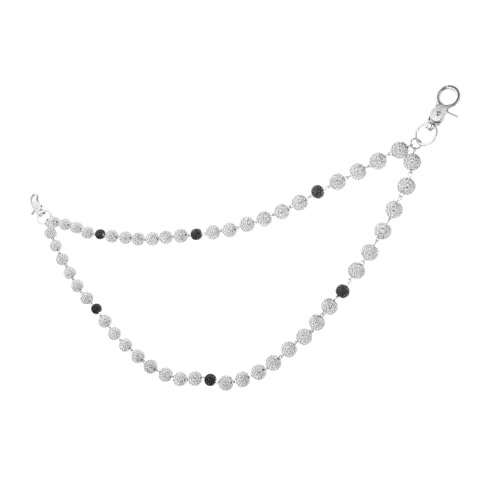PartyKindom Handgefertigte Damen Jeans Hosenkette mit Clay Strassperlen Hüftkette für Sommer Beach Party Schmuck Accessoires Langlebige Silberfarbene Bein Dekoration von PartyKindom