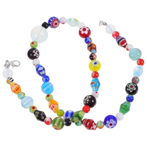 PartyKindom Handgefertigte Glasperlen Halskette mit Opalinem Schmuckdesign für Frauen und Mädchen Stilvolle DIY Modekette für zu Besonderen Anlässen von PartyKindom