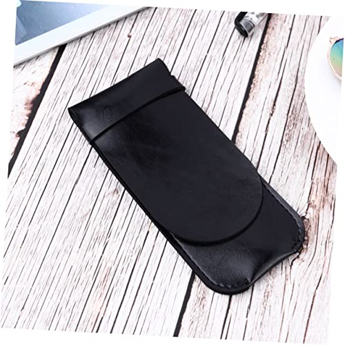 PartyKindom Handgefertigte Leder Stifttasche Vintage Design Pen Protective Sleeve Multifunktionale Pen Pouch Schwarz für Büro Schule Zuhause Schreibgeräte Aufbewahrung von PartyKindom