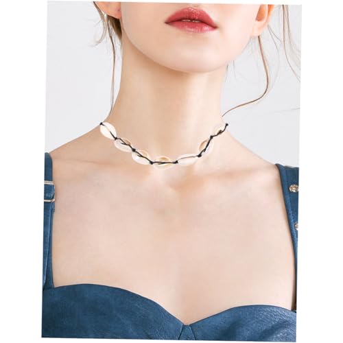 PartyKindom Handgefertigte Muschel halskette Damen Schwarz Hawaii Stil Leichte Einzigartiges Design Verstellbar für Alltag und zu Geburtstag und Feiertagen von PartyKindom