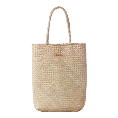PartyKindom Handgefertigte Strandtasche Damen Woven Handbag aus Seegras Umhängetasche für Sommerurlaub Leicht Geräumig Vielseitig Einsetzbar für Strand Party und Alltag von PartyKindom