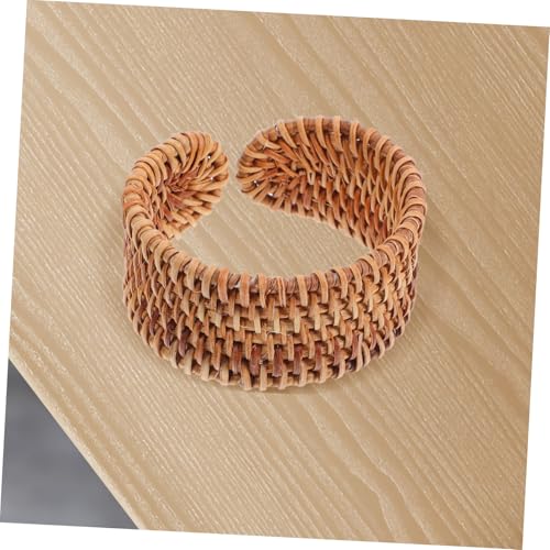 PartyKindom Handgefertigtes Flechtarmband aus Robustem Leichtem Strohrattan Auffälliger Geflochtener Manschetten Armreif Sommerliches Boho Schmuckstück für Damen Einzigartiges Design von PartyKindom