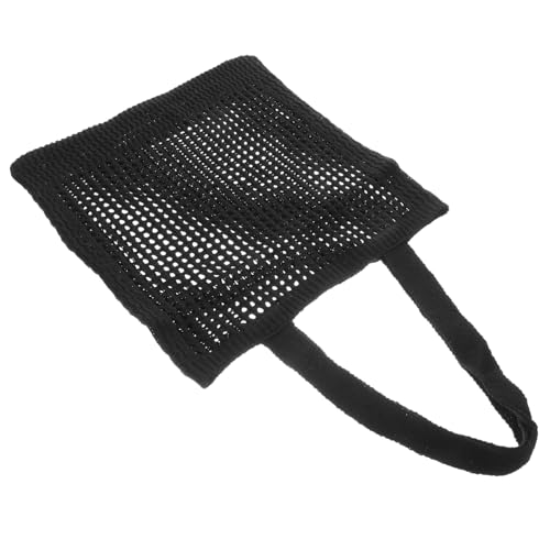 PartyKindom Handgestrickte Damen Schultertasche mit Hohlraum Design Große Kapazität Modische Schwarze Umhängetasche für Alltag Arbeit Schule Freizeit und Shopping von PartyKindom