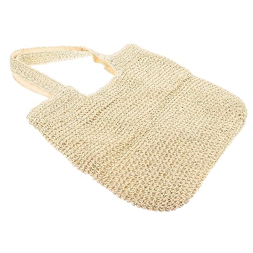 PartyKindom Handgewebte Strandtasche Stroh für Damen Multifunktionale Umhängetasche für Shopping Freizeit und Strandbesuche Kapazität für Badetuch Handy PartyKindom Handgewebte Strandtasche Stroh für Damen Multifunktionale Umhängetasche für Shopping Freizeit und Strandbesuche Kapazität für Badetuch Handy von PartyKindom