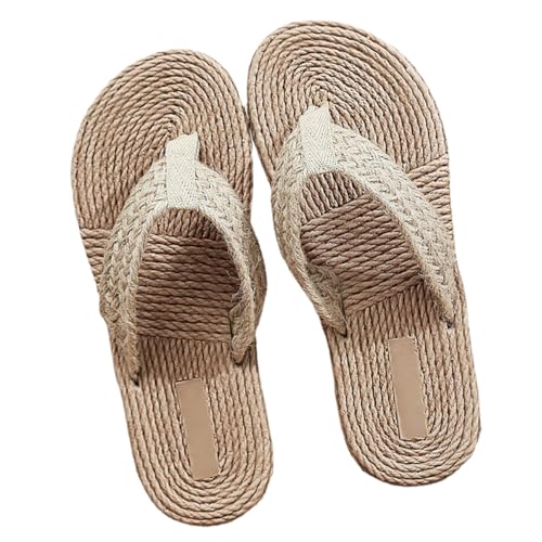 PartyKindom Hausschuhe Damen Herren Sommer Leicht Atmungsaktiv Geflochtene Indoor Slipper Rutschfeste Sohle Japanischer Stil Freizeit Fußbekleidung von PartyKindom