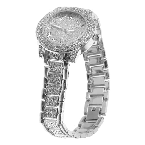 PartyKindom Herren Armbanduhr mit Vollverzierter Römischer Ziffernblatt Verstellbares Edelstahlarmband Präzises Quarzuhrwerk Leichtes Design Elegantes Business für Männer von PartyKindom