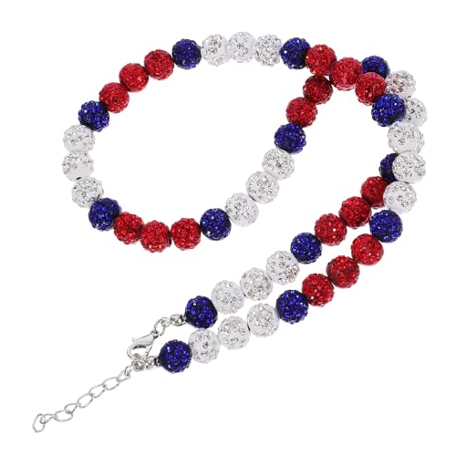 PartyKindom Herren Beaded Necklace Rot Halskette mit Funkelnden Strasssteinen Dekoratives Schmuckstück für Männer für Verschiedene Anlässe von PartyKindom