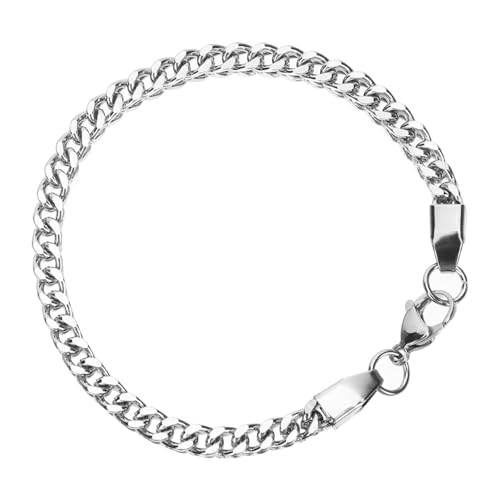 PartyKindom Herren Edelstahl Armband Stahlfarbe Leichtes Hautfreundliches Kettenarmband Robust und Langlebig Modische Handgelenk Dekoration Für Alltag Strand Party Geschenkidee von PartyKindom