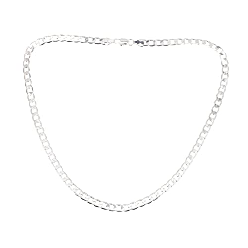 PartyKindom Herren Halskette Silberne Gliederkette Stilvolle Panzerkette für Alltag Besondere Anlässe für Partys Reisen Tägliches Tragen von PartyKindom