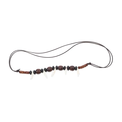 PartyKindom Herren Halskette mit Wolfzahn Anhänger Handgefertigte Verstellbare Beaded Kette Hochwertigem Stylischer Schmuck für Modernen Mann für Jede Gelegenheit von PartyKindom