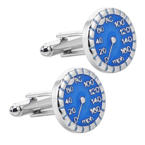 PartyKindom Herren Manschettenknöpfe Auto Tachometer Design Blaue Speedometer Sleeve Pins Robustem Metall Stilvolle Accessoires für Business Hochzeit und Formelle Anlässe von PartyKindom