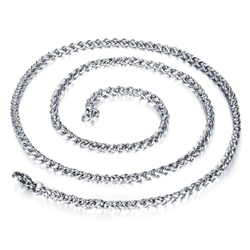 PartyKindom Herren Titanstahl Halskette Curb Chain Klassisch Rostfrei Korrosionsbeständig Stilvoll für Männer Alltag und Partys von PartyKindom