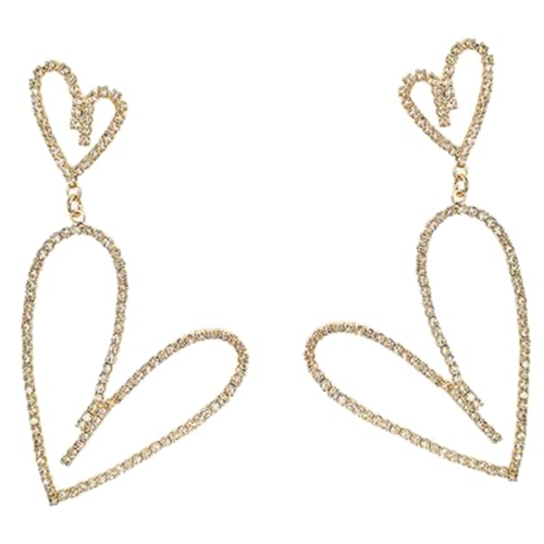 PartyKindom Herzförmige Ohrhänger mit Funkelnden Strasssteinen Leichte Lange Ohrringe für Damen Party Accessoires für Valentinstag und Festliche Anlässe PartyKindom Herzförmige Ohrhänger mit Funkelnden Strasssteinen Leichte Lange Ohrringe für Damen Party Accessoires für Valentinstag und Festliche Anlässe von PartyKindom