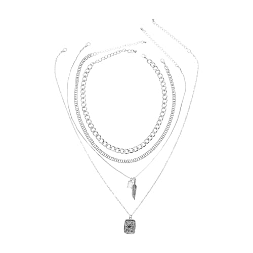 PartyKindom Hip Hop Engelsflügel Halskette Titanstahl Mehrlagige Punk Flügel Kette für Herren Leicht und Elegant von PartyKindom