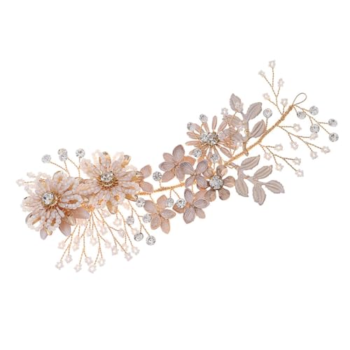 PartyKindom Hochwertiger Goldfarbener Chinesischer Haarschmuck mit Handgefertigten Perlen und Blumen Eleganter Brautschmuck Haar Clip für Traditionelle Hochzeiten und Festliche Anlässe PartyKindom Hochwertiger Goldfarbener Chinesischer Haarschmuck mit Handgefertigten Perlen und Blumen Eleganter Brautschmuck Haar Clip für Traditionelle Hochzeiten und Festliche Anlässe von PartyKindom