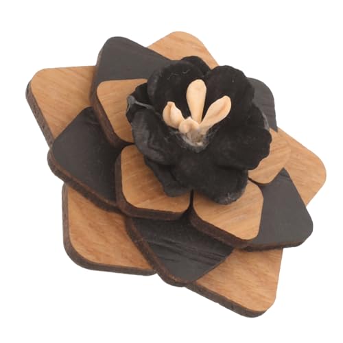PartyKindom Hochwertiger Handgefertigter Holz Blumenanstecker Brosche Boutonniere Pin für Anzug Männer Frauen Dekorativer Blüten Reversnadel Stabiler Festhaltender Schmuck für Hochzeit Party von PartyKindom