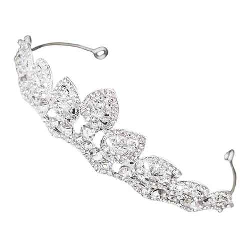 PartyKindom Hochzeits Tiara mit Funkelnden Strasssteinen Kronenförmiges Braut Haaraccessoire Langlebiges Silbernes Diadem für Hochzeit Party und Festliche Anlässe von PartyKindom
