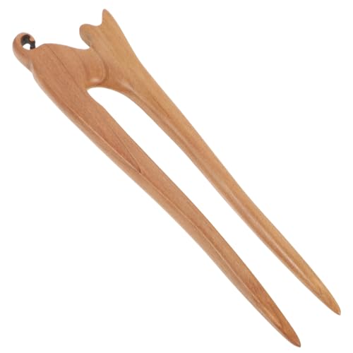 PartyKindom Holz Haarschieber Katzenmotiv Stabile Haarstäbchen für Damen Glatte Oberfläche Retro Stil Sicher und Langlebig für Duttfrisuren und Festlichen Haarschmuck von PartyKindom