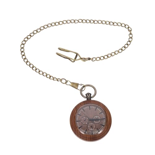 PartyKindom Taschenuhr Aus Holz Und Legierung Im Retro-Stil Mit Kette Dekorative Taschenuhr Zum Aufhängen Für Herren von PartyKindom