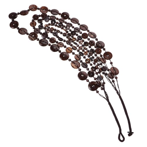 PartyKindom Handgefertigte Holzperlen Halskette Boho Ethno Stil Für Damen Und Herren Lange Braune Kette Aus Kokosnussschalen Für Besondere Anlässe Geschenk von PartyKindom
