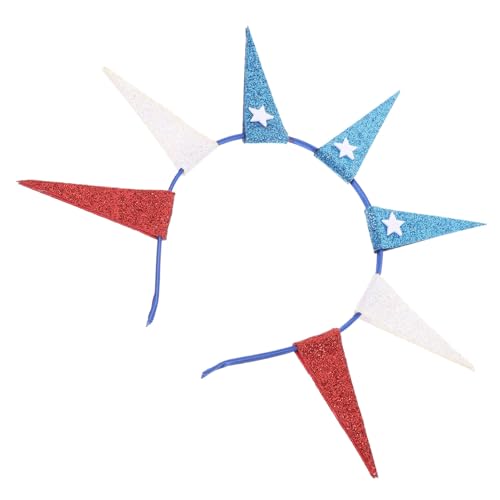 PartyKindom Independence Day Haarschmuck Glitzerndes Sternen Haarband Leichtes Party Accessoire Unisex Fotorequisit für Nationalfeier von PartyKindom