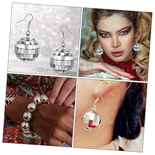 PartyKindom Jahre Disco Schmuck mit Plastik Discokugel Anhänger Handgefertigtes Armband und Ohrhänger Stilvolle Party Accessoires für Bühne Tanz und Festliche Anlässe von PartyKindom