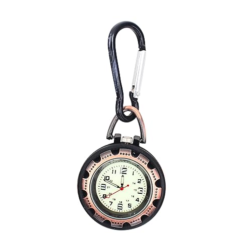 PartyKindom Karabiner Taschenuhr mit Clip Multifunktionale Outdoor Uhr für Reisen und Wandern Luminous Quarzuhr Praktische Uhr für Camping und Sport Rotguss Design Zufällige von PartyKindom