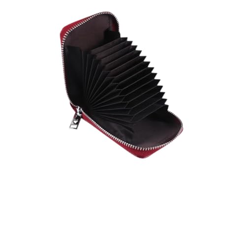 PartyKindom Kartenetui Herren Weinrot Schlankes Organ Purse mit Mehreren Fächern Kompaktes Portemonnaie für Kreditkarten Ausweis und Münzen Hochwertiges Modisches Geldbörse Männer von PartyKindom