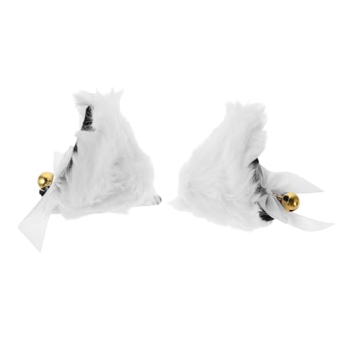PartyKindom Katzenohren Haarspange mit Glocke Flauschig Weiche Cosplay Haarklammer für Halloween Party und Kostüm Leicht und Angenehm Vielseitiges Tierohren Accessoire für Damen von PartyKindom