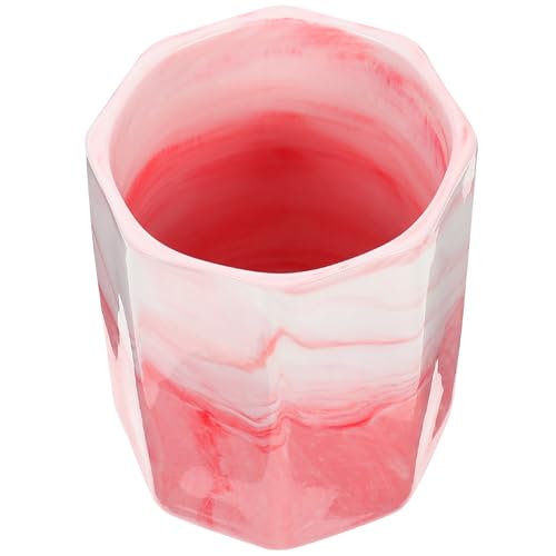 PartyKindom Keramik Stiftehalter Desktop Organizer Großer Kapazität Vielseitiger Pinsel Schreibgerätehalter Stilvolles Design für Büro und Zuhause Rosa Goldrand von PartyKindom