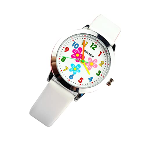 PartyKindom Geschenkuhr Für Kinder Quarz-Armbanduhr Blumenuhr Party Süße Uhr Geburtstag Gürteluhr Armreif Mädchenspielzeug Im Alter Von 4-5 Jahren Weiß Armband Anschauen Student von PartyKindom