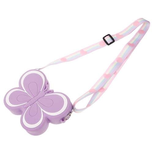 PartyKindom Schmetterlingsform Mädchen Umhängetasche Aus Silikon Mit Cartoon-Motiv Kleine Handtasche Für Mädchen Und Kleinkinder Tragbar Für Täglichen Gebrauch von PartyKindom