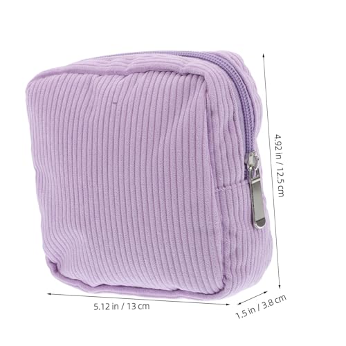 PartyKindom Kleine Corduroy Aufbewahrungstasche Sanitary Napkin Pouch Tragbar Bequem für Damen und Mädchen Mini Tasche Make up Organizer Leicht und Kompakt für Unterwegs von PartyKindom