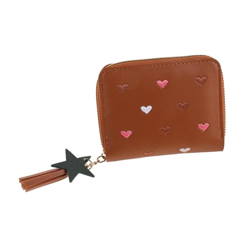 PartyKindom Kleine Damen Geldbörse mit Reißverschluss Portemonnaie mit Mehreren Kartenfächern Kompakter Münzbeutel Sicherer Zipper Vielseitig für Karten Schlüssel und Ausweise Tragbar für von PartyKindom