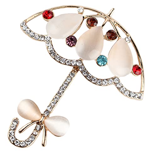 PartyKindom Kleines Regenbogen Regenschirm Brosche für Damen Hochwertige Metall Anstecknadel mit Strass als Kleidungsschmuck für Schals und Hüte für Verschiedene Anlässe Zufällige Farbe von PartyKindom