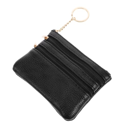 PartyKindom Kompakte Damen Geldbörse aus PU Material mit Reißverschluss Multifunktionales Portemonnaie für Karten Münzen und Schlüssel Kleine Brieftasche mit Weicher Schlüsselablage Sicherer von PartyKindom