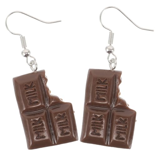 PartyKindom Kreative Schokoladen Ohrringe Damen Resin Ohrhänger Leicht und Angenehm Verspieltes Design Dangle Schmuck für Alltag Party für Frauen von PartyKindom