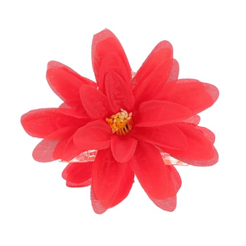 PartyKindom Künstliche Blumen Haarklammer Rutschfest Claw Clip für Damen Fester Ergonomisch für Strandurlaub Sommer Dickes Haar Modisches Haaraccessoire Rotes Design von PartyKindom