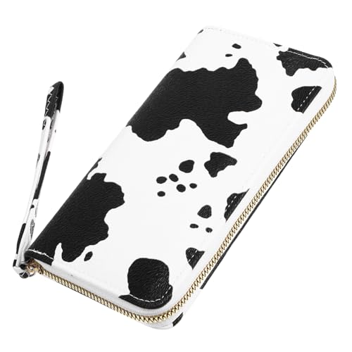 PartyKindom Geldbeutel Für Damen Kuh-print Design Mit Reißverschluss Kleine Kompakte Portemonnaie Aus Pu-tragbar Für Unterwegs von PartyKindom