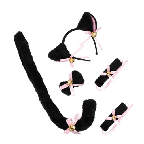 PartyKindom Kunstfell Katzenohren Haarreif mit und Handgelenkbändern Teiliges Cosplay Accessoire für Halloween Party Festival Kostüm Bequem und Sicher für Erwachsene von PartyKindom
