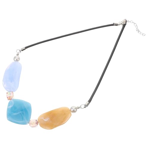 PartyKindom Lange Bunte Resin Halskette Damen Kreative Geometrische Statement Kette Einfache Modeschmuck für Pullover und Kleider Langlebig und Hautfreundlich als von PartyKindom