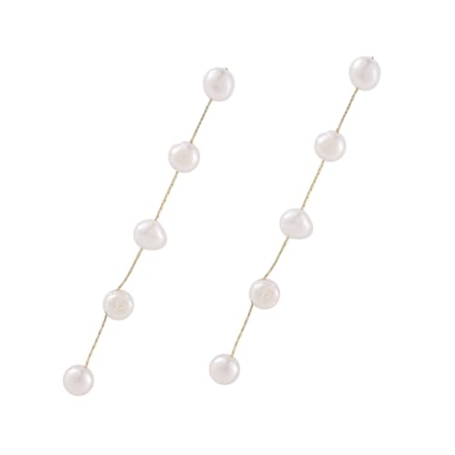 PartyKindom Lange Perlenohrringe Damen Hängend Süßwasserperlen Ohrhänger Vintage Stil Handgemachte Schmuckstücke für Hochzeit Geburtstag von PartyKindom